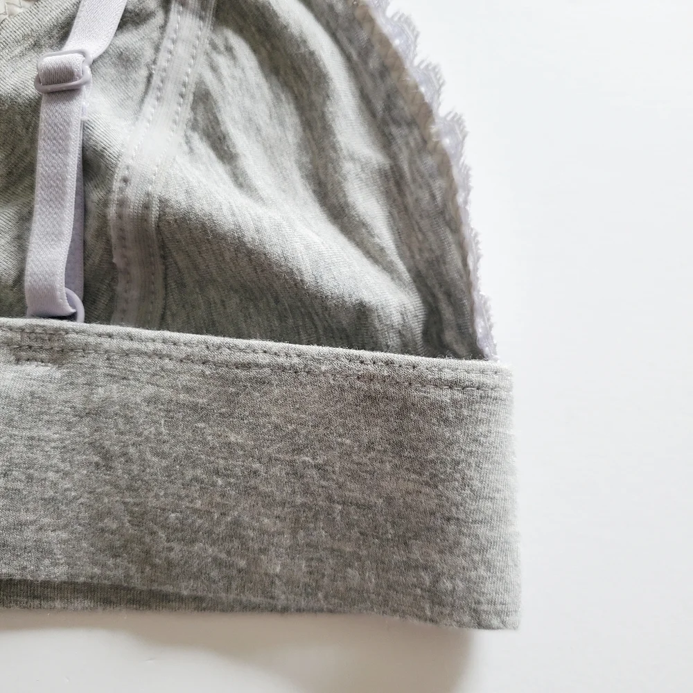 Urban Outfitters Bra Pins‎ & Needles bra gray lace Medium bralette lace